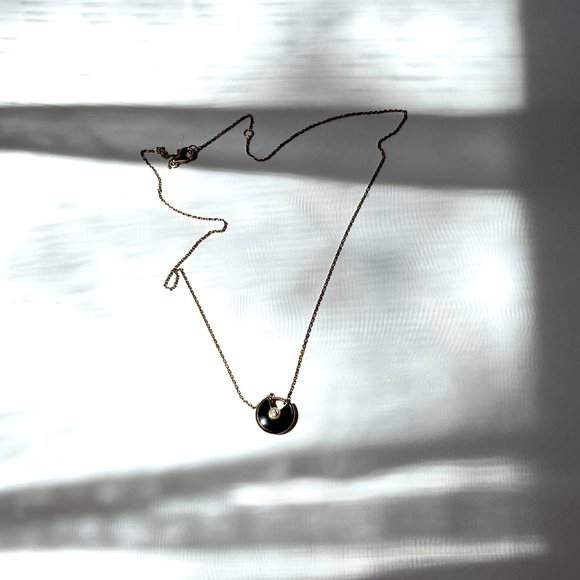 Authentic Cartier Amulette De Cartier XS Onyx Diamond Pendant Necklace - Picture 9 of 9